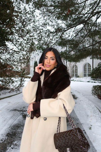 Mink Fur Scarf in Dark Brown